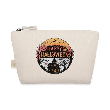 Halloween Haunted Circular Yellow Orange - Organic Pouch - nature - Front