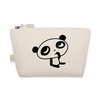 Cute Panda – Kawaii Bear & Bamboo Design - Organic Pouch - nature - Front