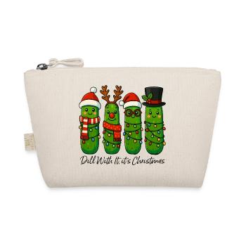 Funny Christmas Pickles Dill With It Design - Organic Pouch - nature - Front