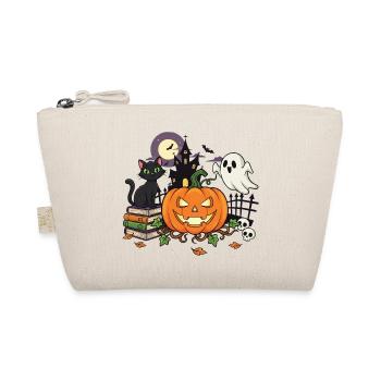 Halloween Pumpkin Ghost Creepy - Organic Pouch - nature - Front