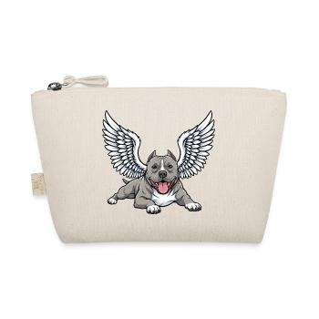 Cute Angel Pitbull Cartoon Mourning Wings Dogs - Organic Pouch - nature - Front
