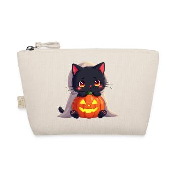 Halloween Cat with Halloween Pumpkin - Organic Pouch - nature - Front