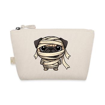 Funny Pug Dog Halloween Cartoon Mummy Zombie - Organic Pouch - nature - Front