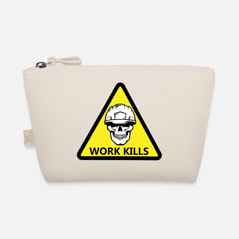 Danger Work, Kill sign with a helmeted skull Organic Pouch
