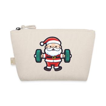 Weihnachtsmann Hantel Fitness - Bio-Täschchen - Natur - Vorne