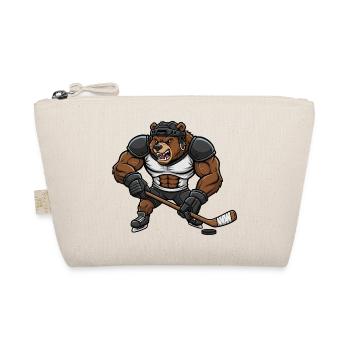 Muskulöser Bär Eishockeyspieler Cartoon  - Organic Pouch - nature - Front