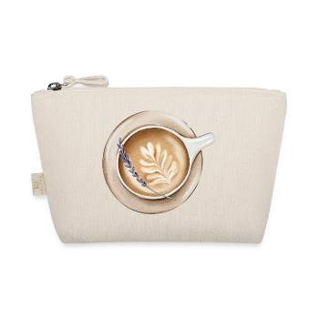 Gemütliche Lavendel Latte Art Design  - Bio-Täschchen - Natur - Vorne