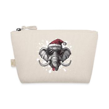 Mammut Weihnachten Lustig Elefant - Bio-Täschchen - Natur - Vorne