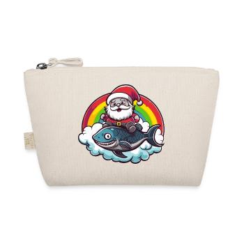 Piranha Fische Weihnachtsmann Weihnachten - Bio-Täschchen - Natur - Vorne