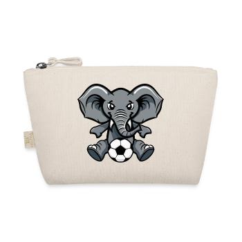 Elephant with soccer ball - Organic Pouch - nature - Front