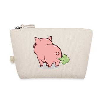 Blowing Pig Cartoon - Organic Pouch - nature - Front