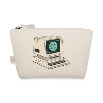 Retro-Smiley-Gesicht auf Vintage-Computer - Bio-Täschchen - Natur - Vorne