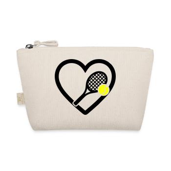 Tennis Heart Racket Ball Sport Passion - Organic Pouch - nature - Front