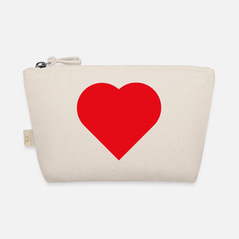 Minimalist Red Heart Organic Pouch