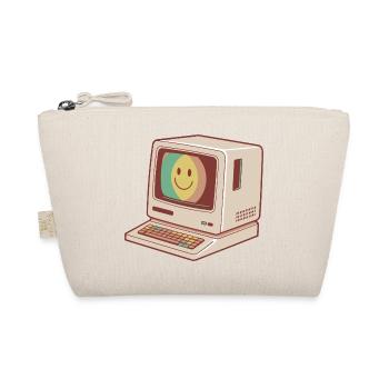 Retro Computer Smile Pastellgrün Gelb Rot - Bio-Täschchen - Natur - Vorne