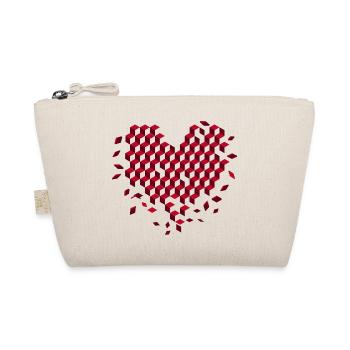Geometric heart made of red cubes - Organic Pouch - nature - Front