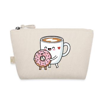 Funny Coffee Cartoon Art - Organic Pouch - nature - Front