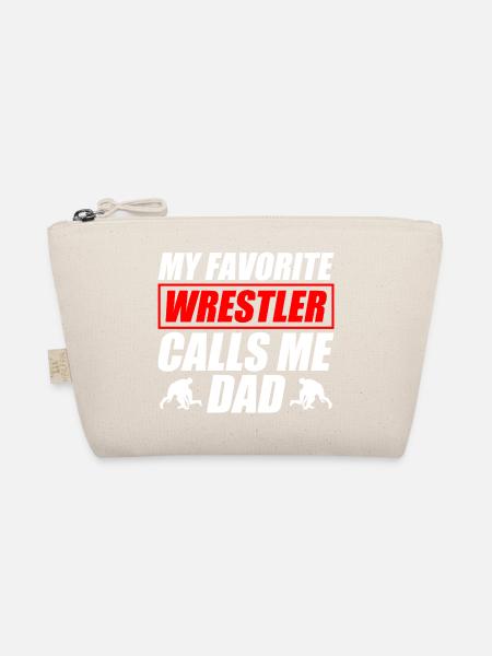My favorite Wrestler Dad funny wrestling - Organic Pouch - nature - Front