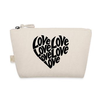 Love Heart Shape Typography - Color Variable - Organic Pouch - nature - Front