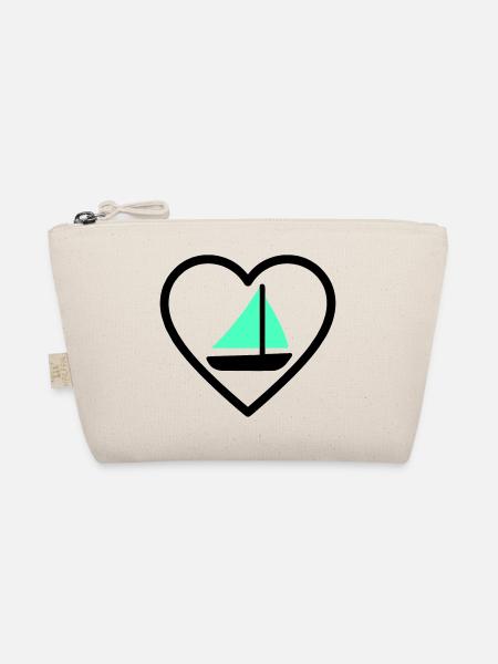 Cuore Vela – Passione Navigazione - Organic Pouch - nature - Front