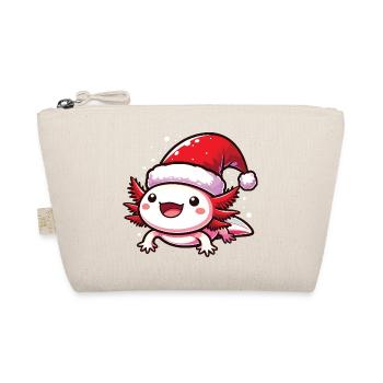 Süßer Weihnachts Axolotl Mit Weihnachtsmütze Für - Bio-Täschchen - Natur - Vorne
