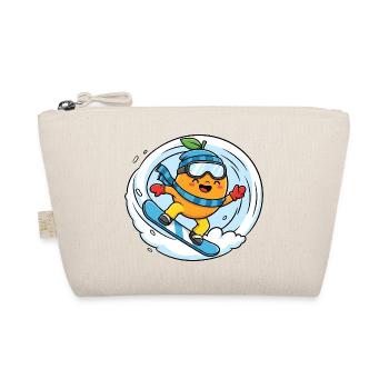 Snowboardende Orange Winter Snowboard Spass - Bio-Täschchen - Natur - Vorne