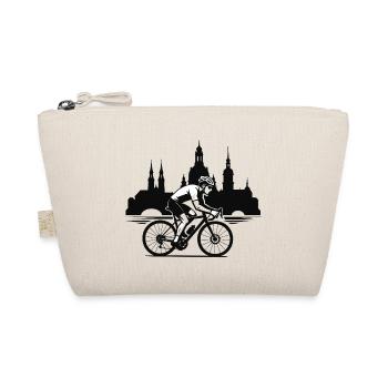 Rennradfahrer vor Stadtsilhouette Dresden - Bio-Täschchen - Natur - Vorne