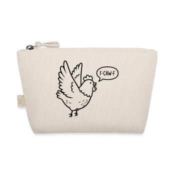 F-CAW-F White Chicken – Meme Chicken Illustration - Organic Pouch - nature - Front