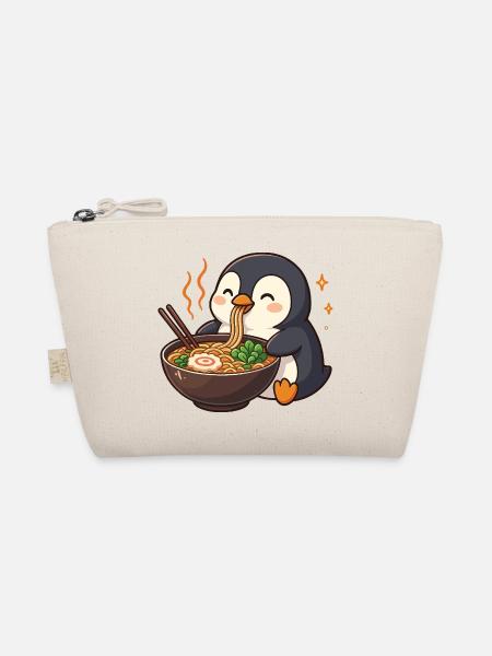 Pinguin mit Nudeln Ramen kawaii Pinguin - Bio-Täschchen - Natur
