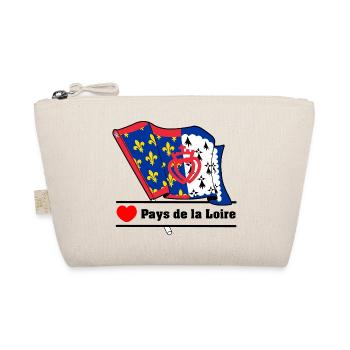 Flag + heart + text "Pays de la Loire" - Organic Pouch - nature - Front