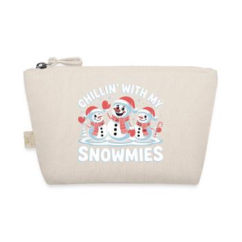 Cute Festive Snowmen Chillin With My Snowmies - Organic Pouch - nature - Front