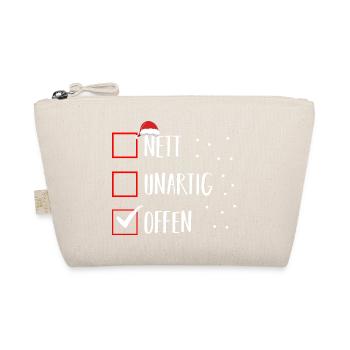 Santa Claus Christmas Time Naughty Christmas - Organic Pouch - nature - Front