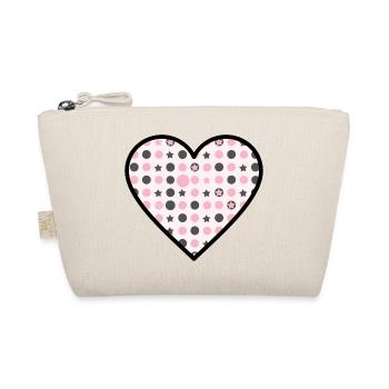 Heart Pattern Star Dots Cute Vector - Organic Pouch - nature - Front