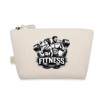 Fitness Weight Lifting Motif Drawing - Organic Pouch - nature - Front