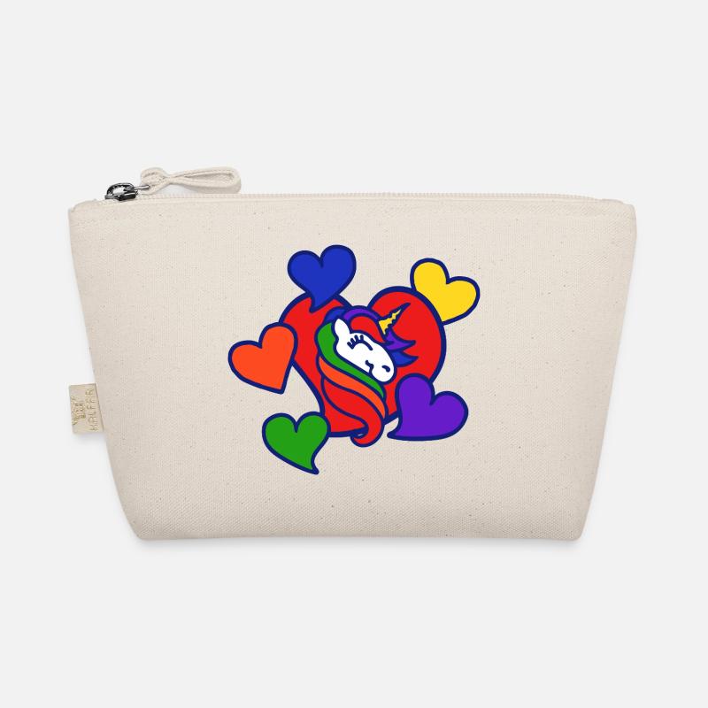 Regenbogenherz-Einhorn Bio-Täschchen