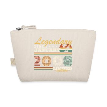 January 2008 Vintage Retro Birthday Gift - Organic Pouch - nature - Front