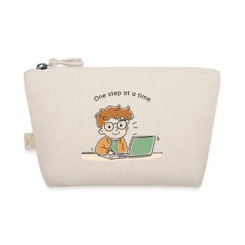 One Step at a Time – Cute hand-drawn character - Organic Pouch - nature - Front