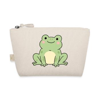 Kuschelfrosch Grüner Charme Kröte Frosch Design - Bio-Täschchen - Natur - Vorne