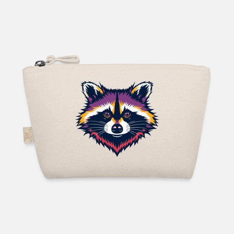 Neon Raccoon Head Organic Pouch