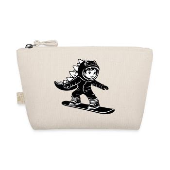 Snowboard Dragon Boy - Organic Pouch - nature - Front