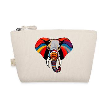 Colorful Elephant Head Art Pop Art Elephant Motif - Organic Pouch - nature - Front