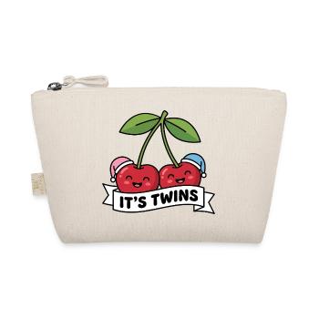 Cherries Twins It is Twins Baby Announcement - Organic Pouch - nature - Front