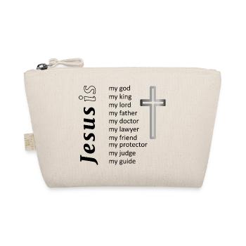 Minimalist Cross Silhouette - Organic Pouch - nature - Front