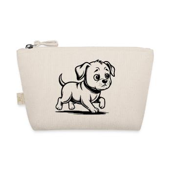 Running Dog Running Puppy Dog Walk - Organic Pouch - nature - Front