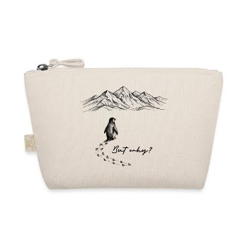 Pinguin Meme But why? Schneespur Berge Gekritzel - Bio-Täschchen - Natur - Vorne