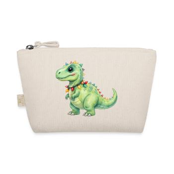 Colorful dinosaur with fairy lights - Organic Pouch - nature - Front