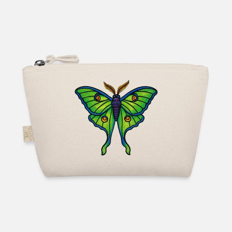 Neon Green Butterfly Winged Bloom Organic Pouch