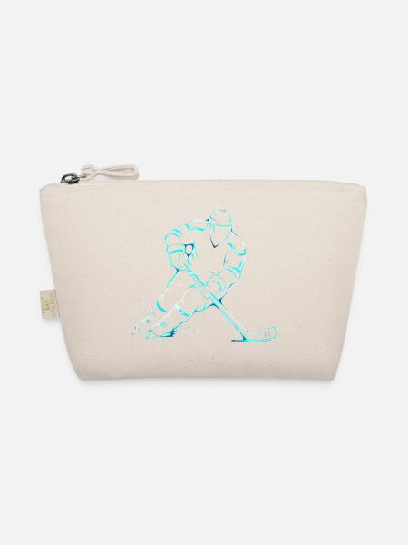 Eishockey Junge Spieler Geschenk - Organic Pouch - nature - Front