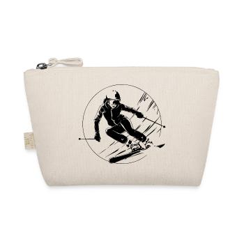 Ski Fahren Skiing Frau Silhouette - Bio-Täschchen - Natur - Vorne