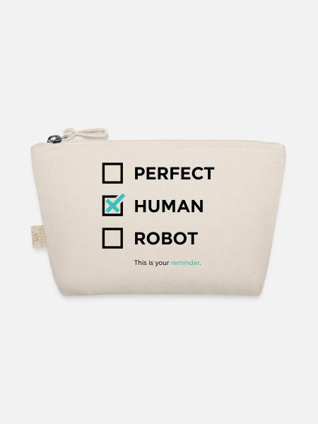 Perfekt, Mensch, Roboter – Erinnerung / angekreuzt - Bio-Täschchen - Natur